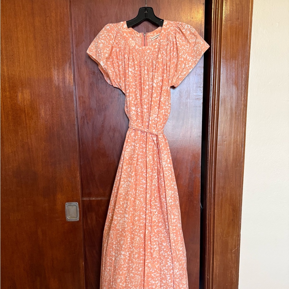 Ulla Johnson Peach Floral Maxi Dress